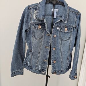 Tommy Bahama Youth Girls Denim Jean Jacket Med Wash Size 12